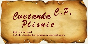 Cvetanka Plisnić vizit kartica